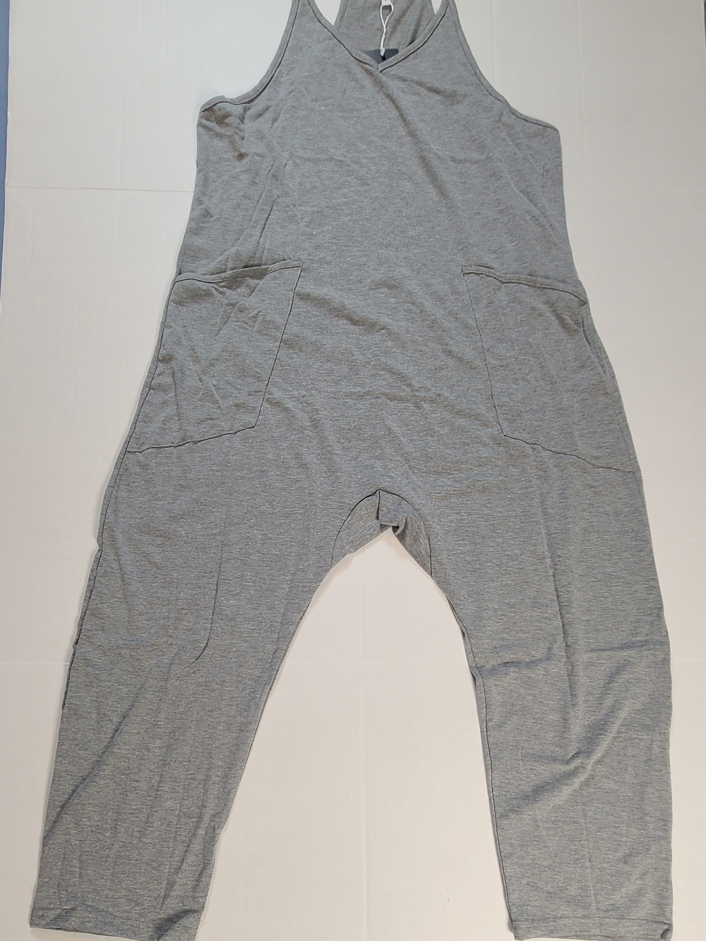 Deep Self Womens Relaxed Gray Sleeveless V-Neck Jumpsuit with Pockets NWT Small - Picture 12 of 13